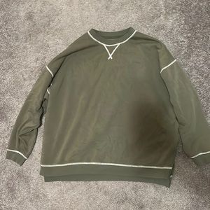 olive green crew neck